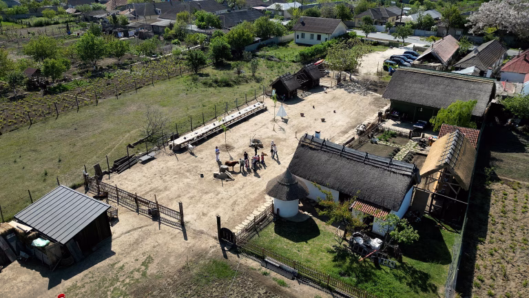 Ferma Lipovenesc in Jurilovca seen by drone, where Școala Altfel takes place